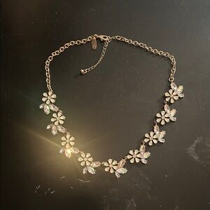 New York & Company Gold Floral Necklace